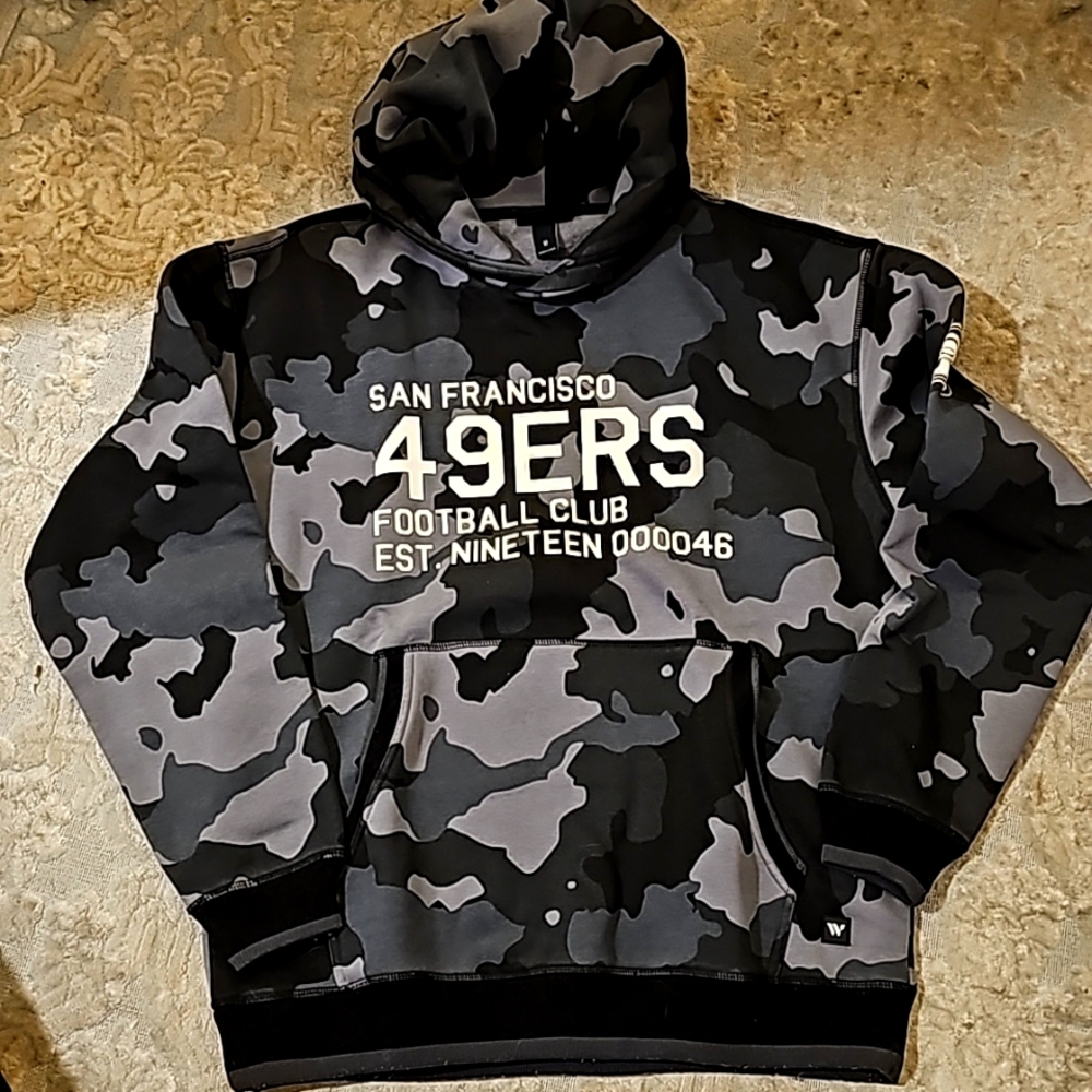 49ers Camouflage Hoodie - Black and Gray